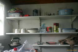 The supplies in the hut
