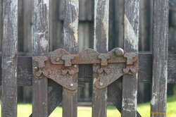 Ornate gate latch at Grafarkirkja
