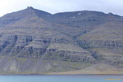 Layers in the rock at Berufjörður
