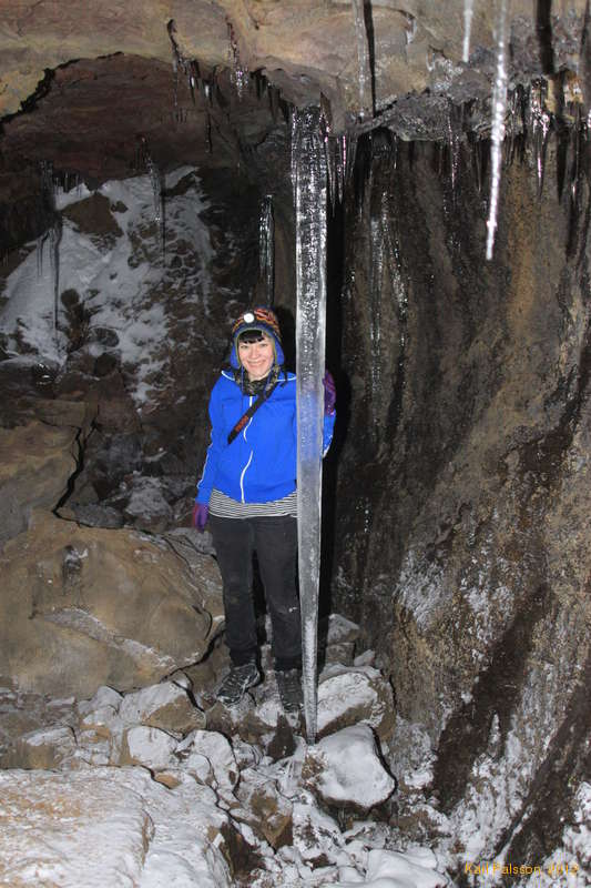 Ewelina and the biggest icicle we found